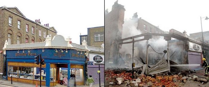 Лондон до и после погромов (5 фото)