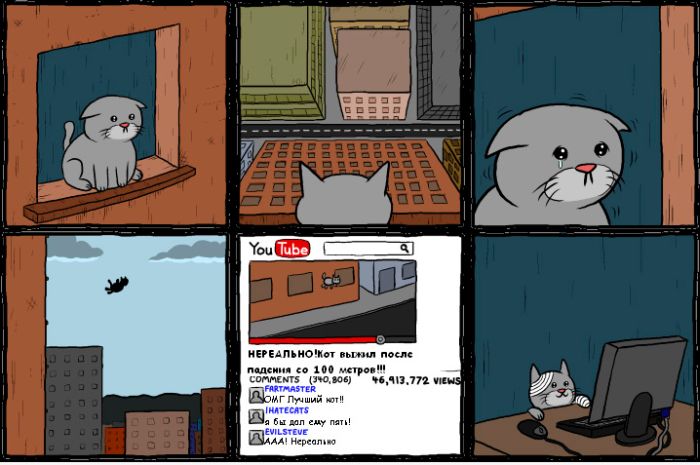 Кот и YouTube (3 фото)