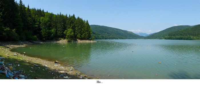 Свалка на закарпатском озере (16 фото)