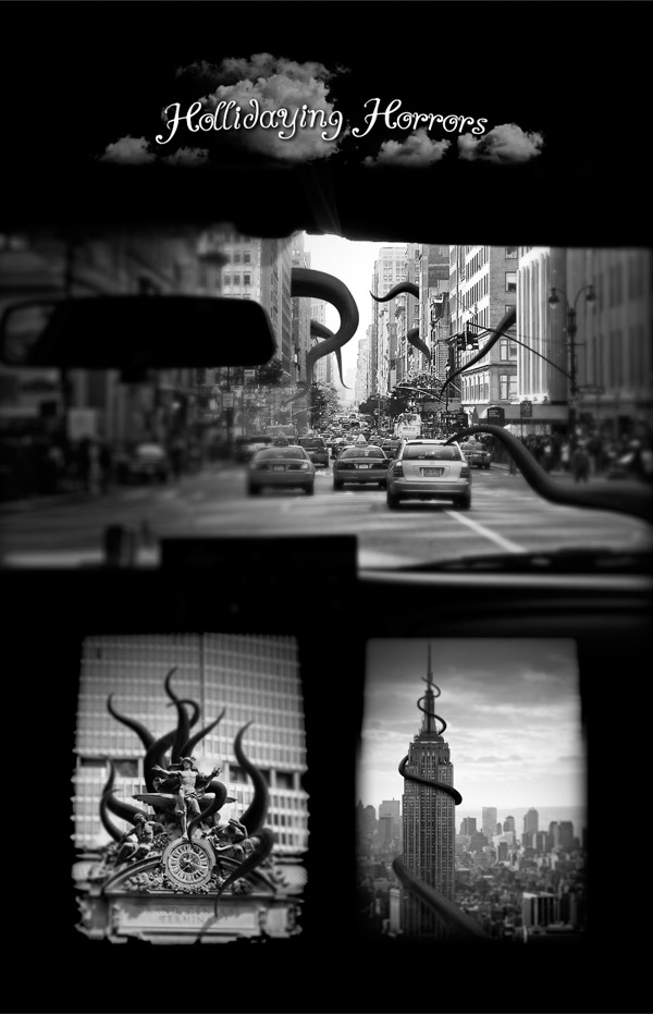 Открытки с монстрами в Нью-Йорке (7 фото)
