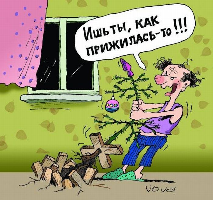 Новогодние карикатуры (26 картинок)