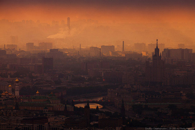 Невероятный рассвет над Москвой (53 фото)