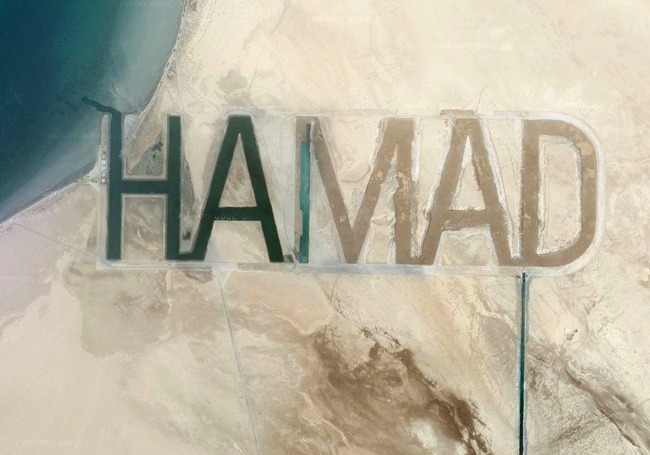 Шейх увековечил своё имя на песке (6 фото)