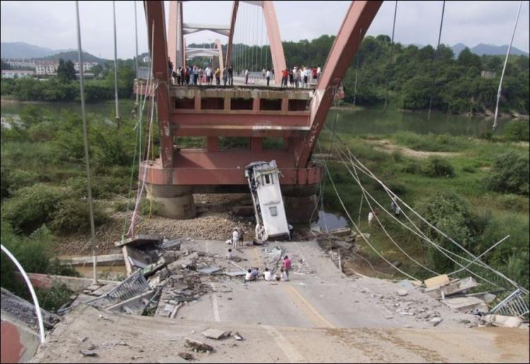 Рухнувший мост в Китае (3 фотографии)