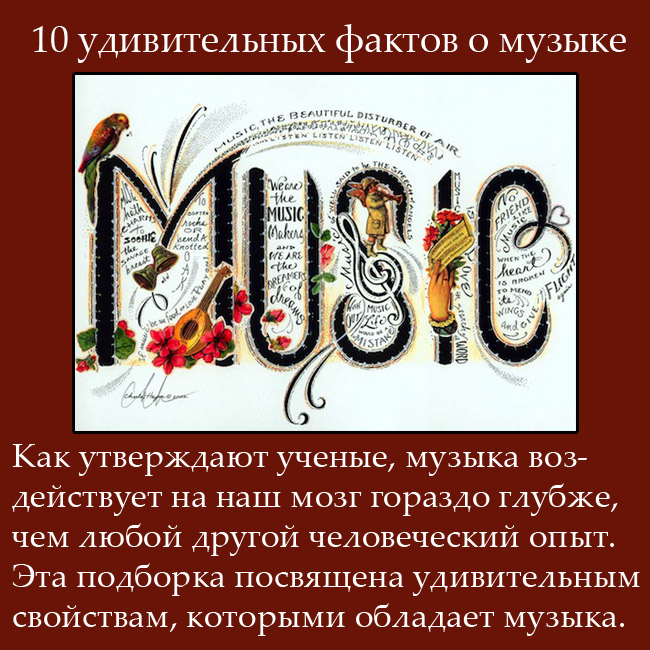10 удивительных фактов о музыке (10 фактов)