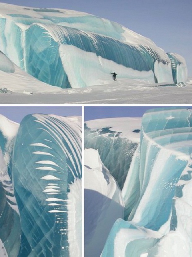 Айсберги бывают разные: прозрачные, в полоску и даже «мраморные» (6 фото)