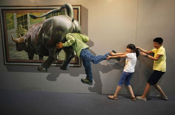Выставка 3D живописи 2012 в Китае