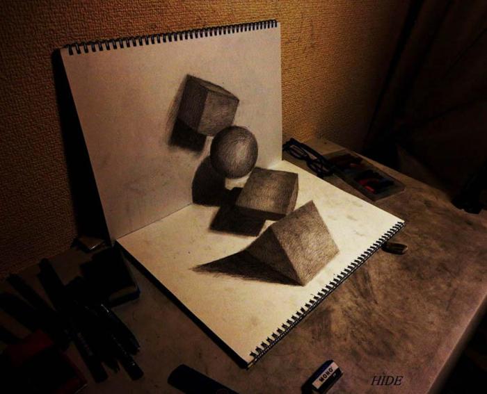 3D рисунки на листах бумаги (15 фото)