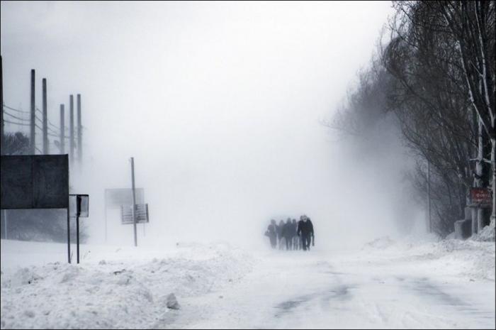 Снежная буря в Румынии (9 фото)