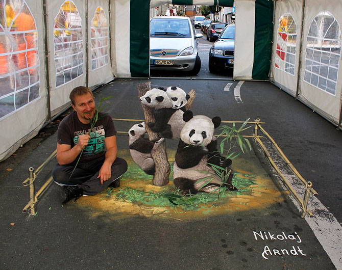 Уличные 3D-рисунки Николая Арндта