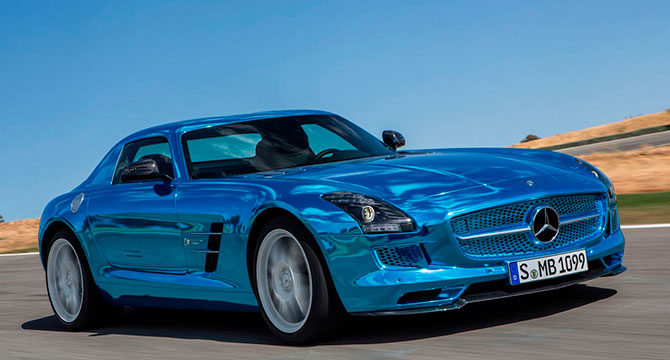 Самый мощный в мире электрокар Mercedes SLS AMG