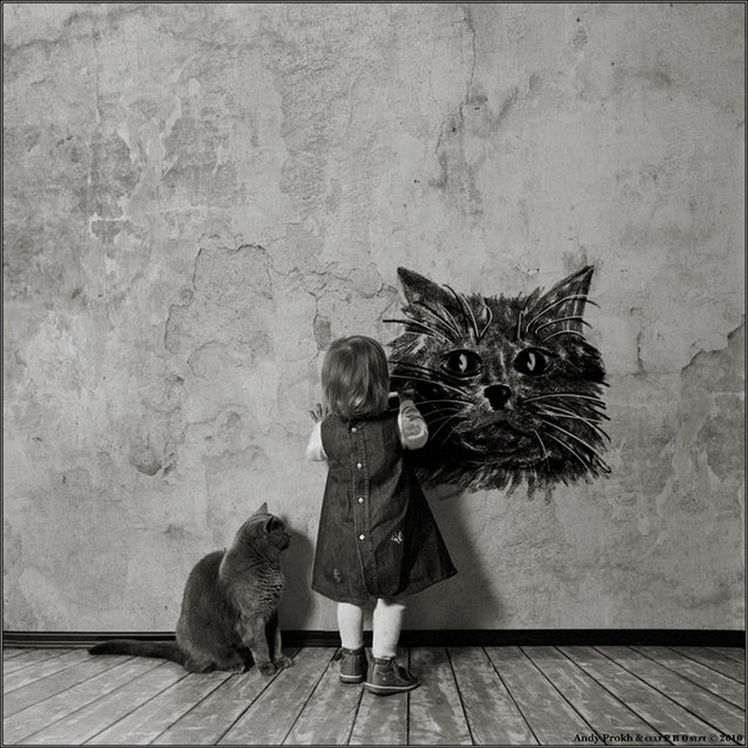 Маленькая девочка и Кот (20 фото)