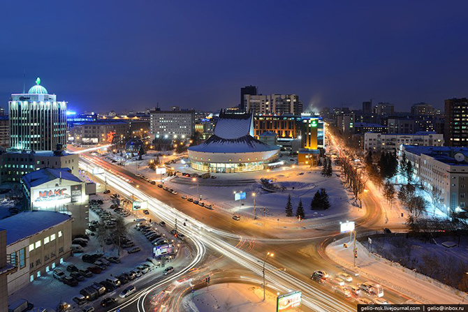 Зимний Новосибирск с высоты