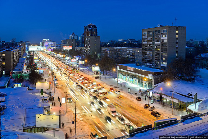 Зимний Новосибирск с высоты