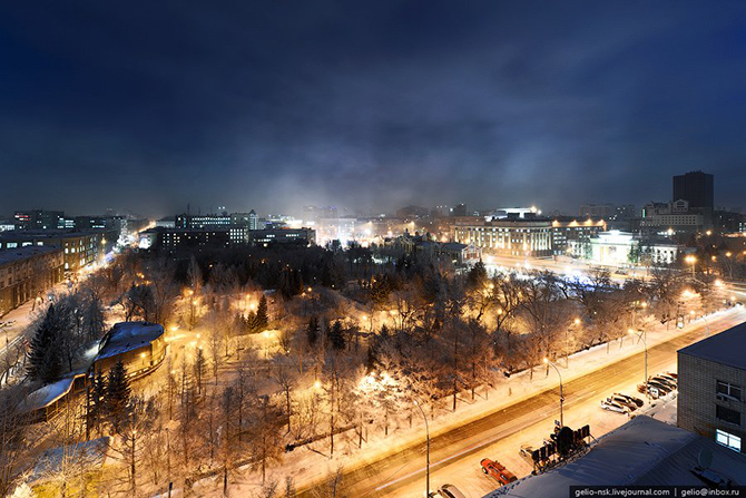 Зимний Новосибирск с высоты