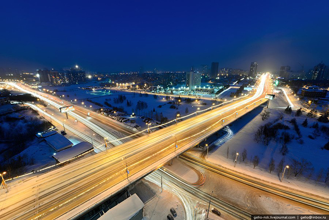 Зимний Новосибирск с высоты