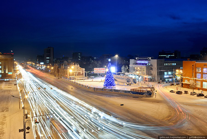 Зимний Новосибирск с высоты