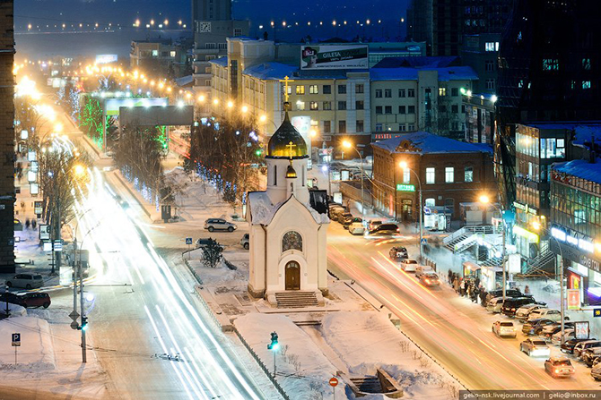 Зимний Новосибирск с высоты