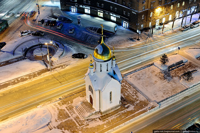 Зимний Новосибирск с высоты