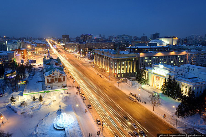 Зимний Новосибирск с высоты