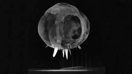 На фотографиях «ядерного гриба» в первую секунду после взрыва можно заметить таинственные шипы
