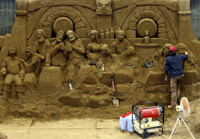 Песочные скульптуры в Японии