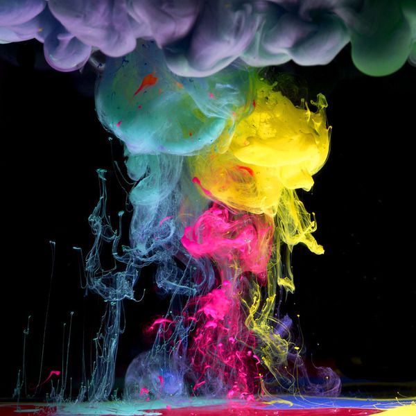 Макро фото капель краски в воде (14 фото)