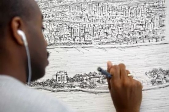 Аутист Стивен Вилтшер нарисовал по памяти огромную панораму Нью-Йорка (4 фото + текст)