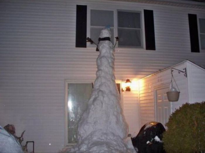Как напугать снеговиком (4 фото)