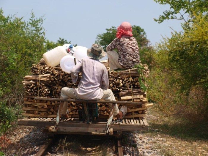 Бамбуковый поезд из Камбоджи (16 фото)