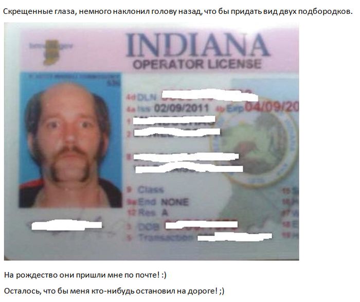 Необычная фотка для водительского удостоверения (6 фото)