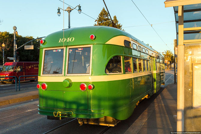 Исторический трамвай в Сан-Франциско