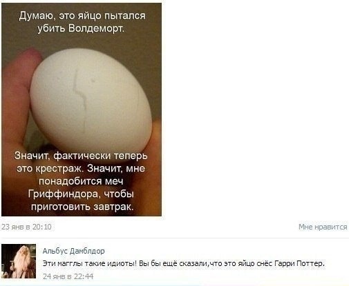 Это яйцо пытался убить Волдеморт