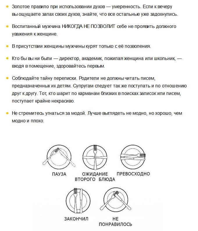 Правила современного этикета