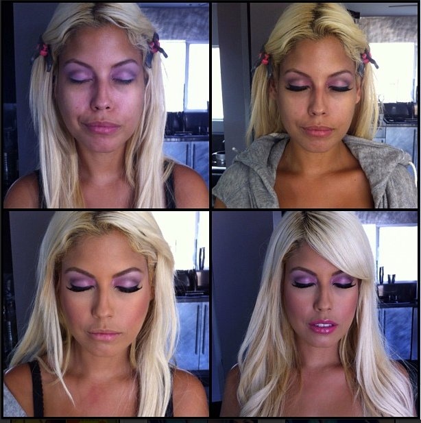 Порнозвёзды до и после макияжа (53 фото)