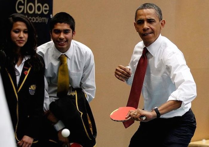 Фотожаба на Барак Обаму играющего в настольный тенис (31 фото)