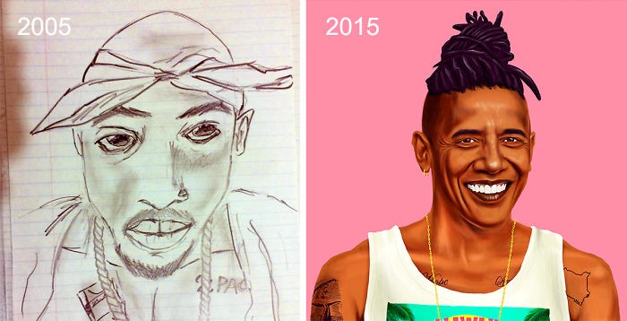 Художниками не рождаются: 25 пар рисунков до и после упорных занятий