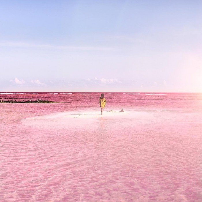 Розовая лагуна в Мексике — идеальное место создания фотографий для Instagram