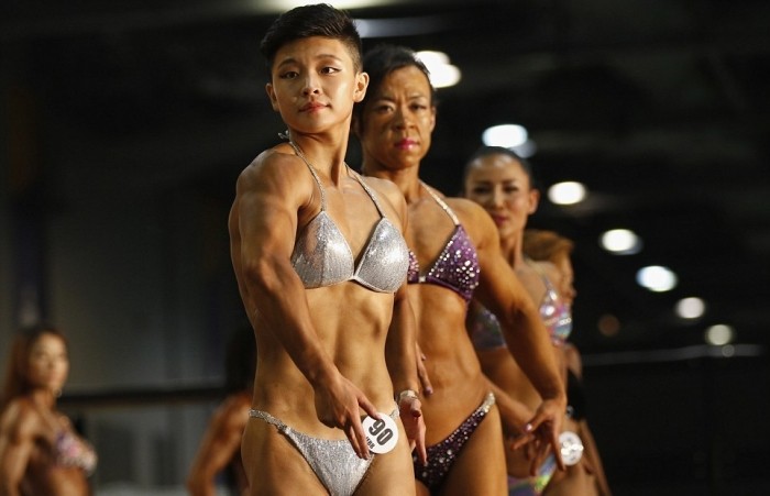 Соревнованиях по бодибилдингу среди женщин в Гонконге