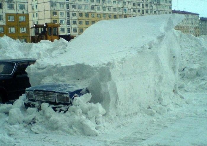 Снегопады в Норильске (6 фото)