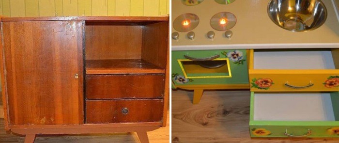 Советская мебель до и после переделки