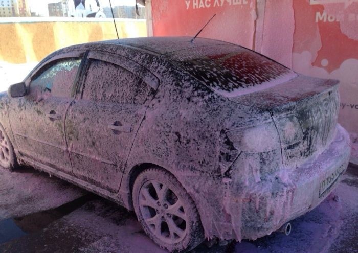 Помыл машину в мороз