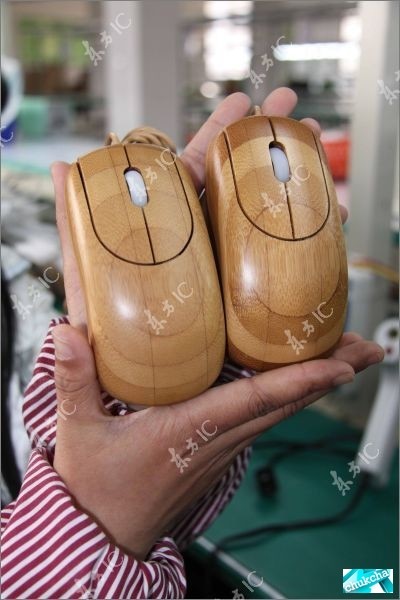 Бамбуковые клавиатура и мышь (12 фото)
