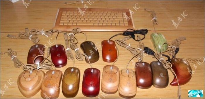 Бамбуковые клавиатура и мышь (12 фото)