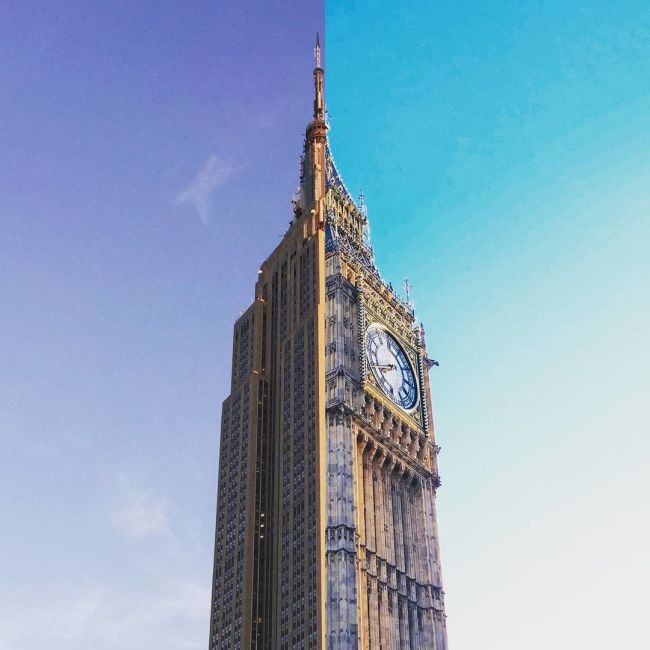 Пара делает «совместные фото» из половинок разных снимков