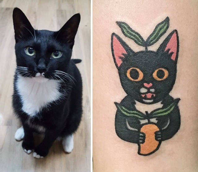 Татуировки с изображением домашних питомцев (35 фото)