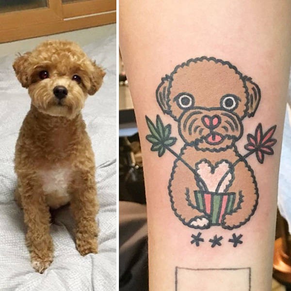 Татуировки с изображением домашних питомцев (35 фото)