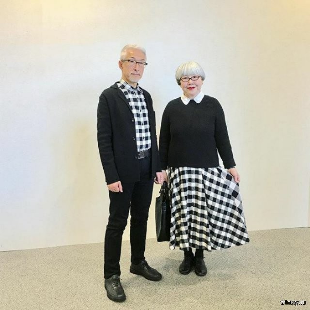 Стильная пожилая пара из Японии (6 фото)