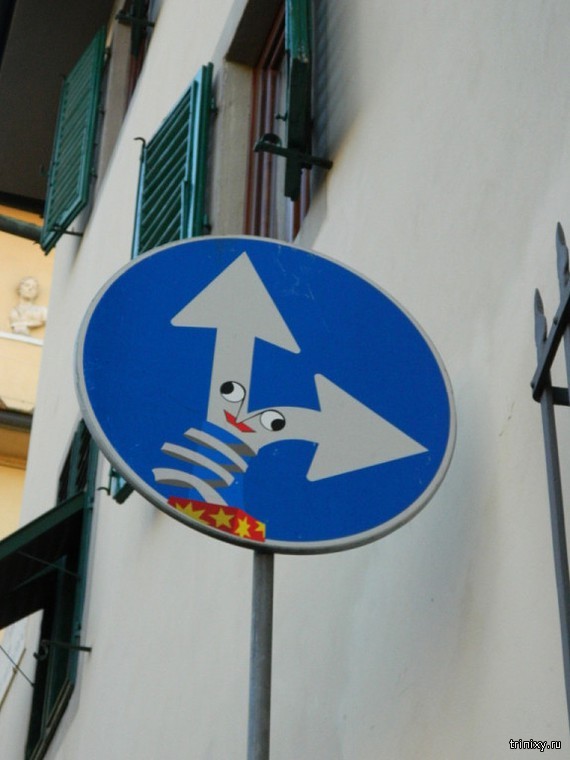 Креативные дорожные знаки во Флоренции (22 фото)