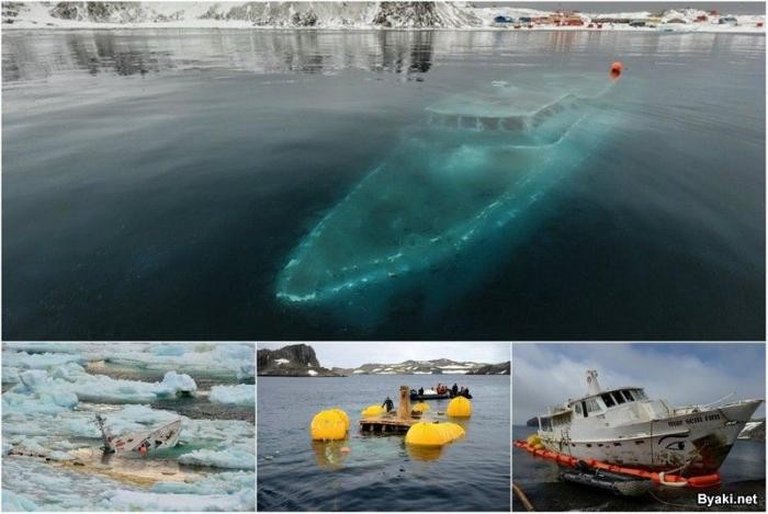 Спасение корабля-призрака в Антарктиде (14 фото)